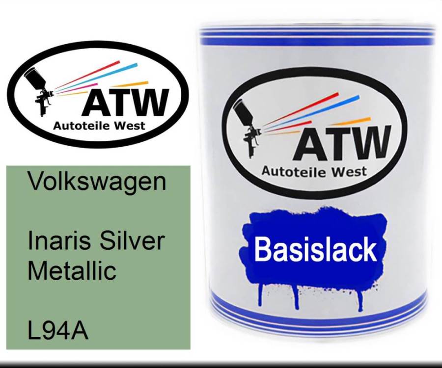 Volkswagen, Inaris Silver Metallic, L94A: 1L Lackdose, von ATW Autoteile West.